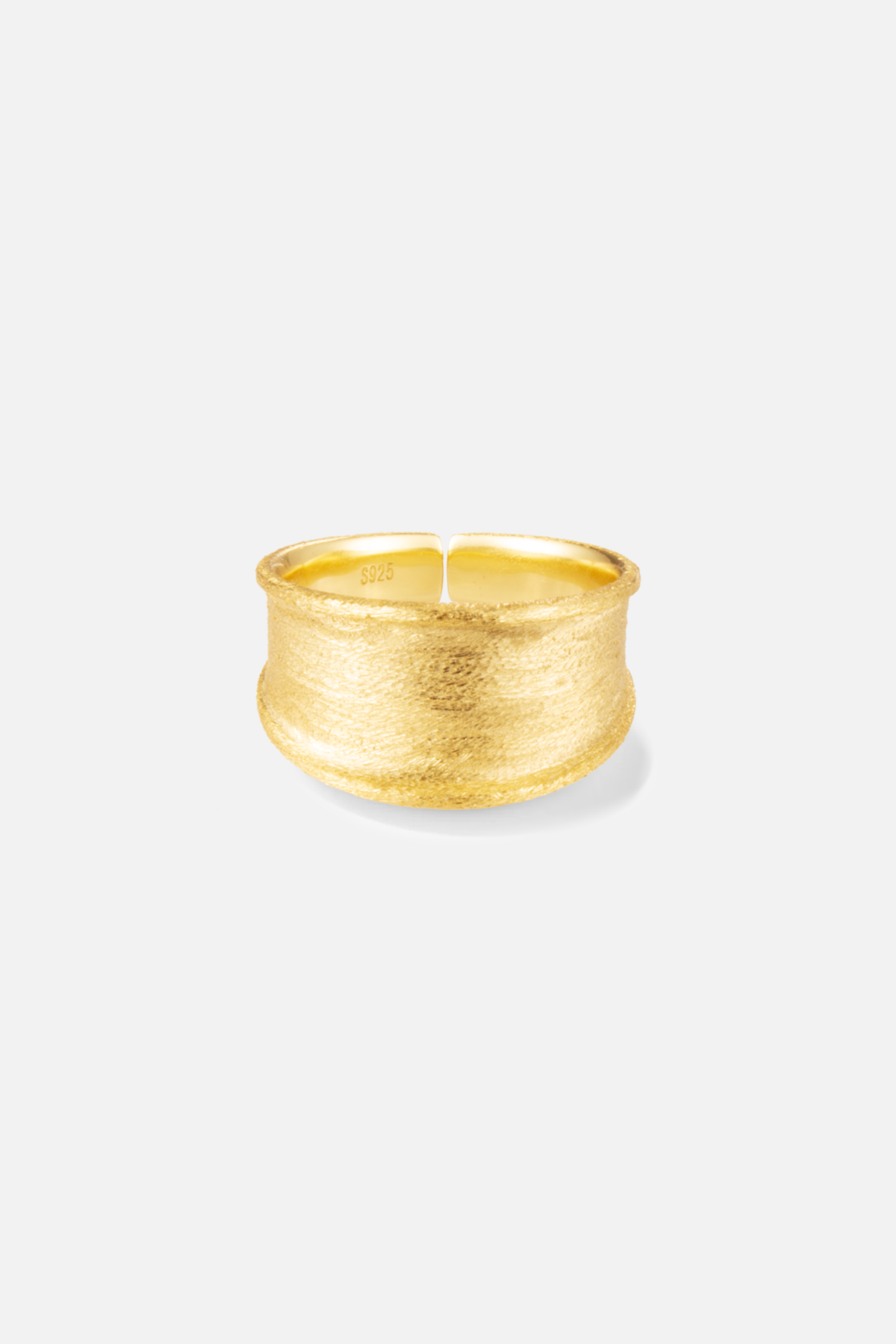 Gebürsteter skulpturaler Bandring – Arc