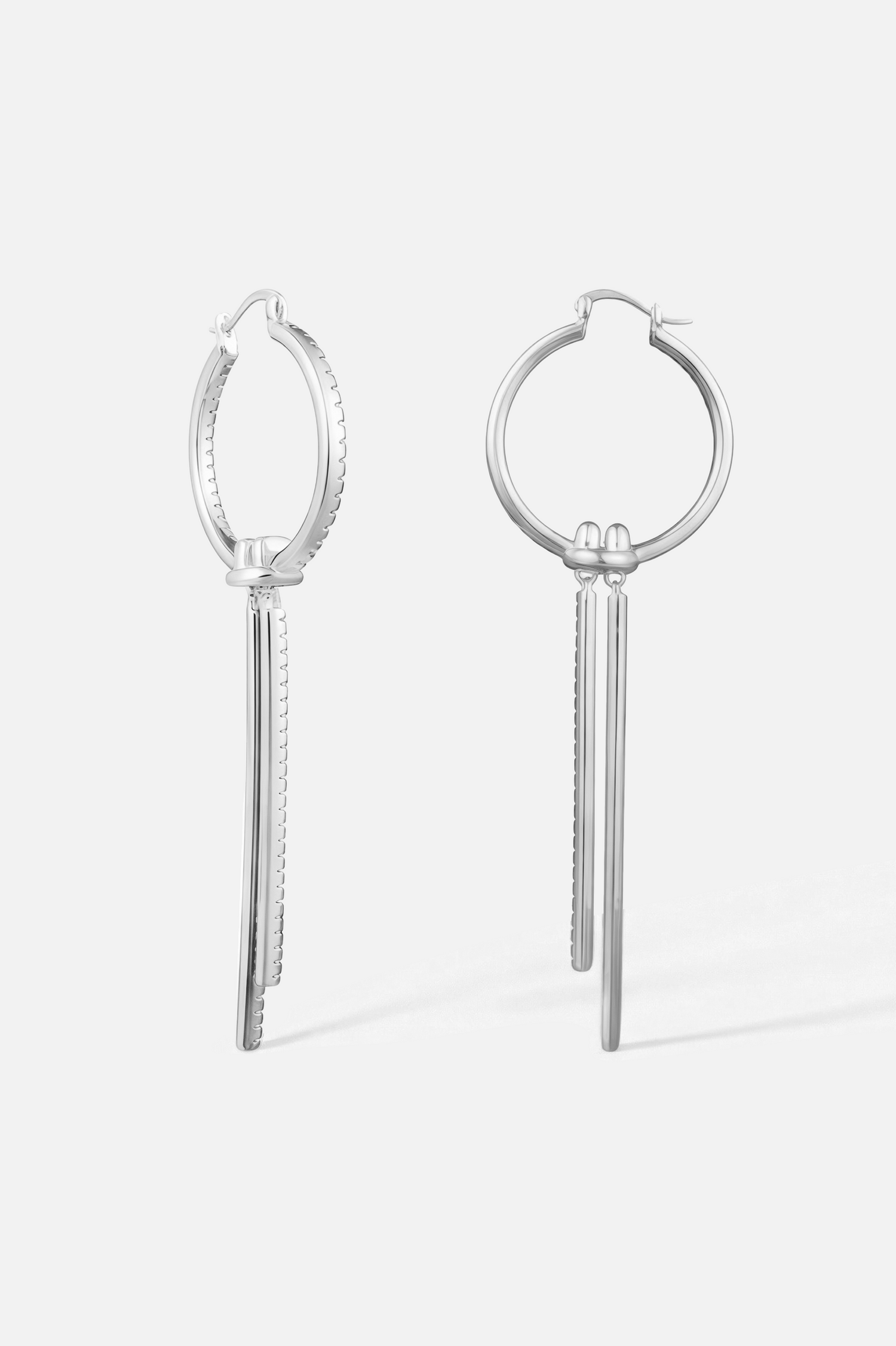 Linear Pavé Hoop Drop Earrings – Twin Bar
