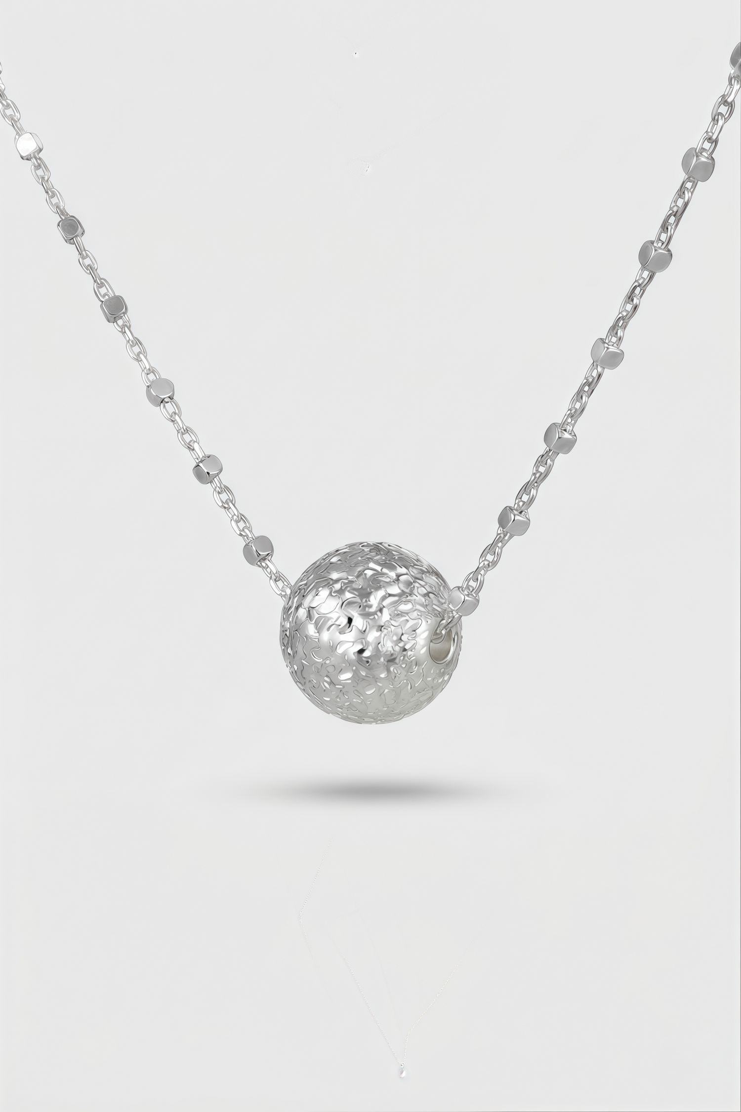 Textured Sphere Pendant Necklace – Node