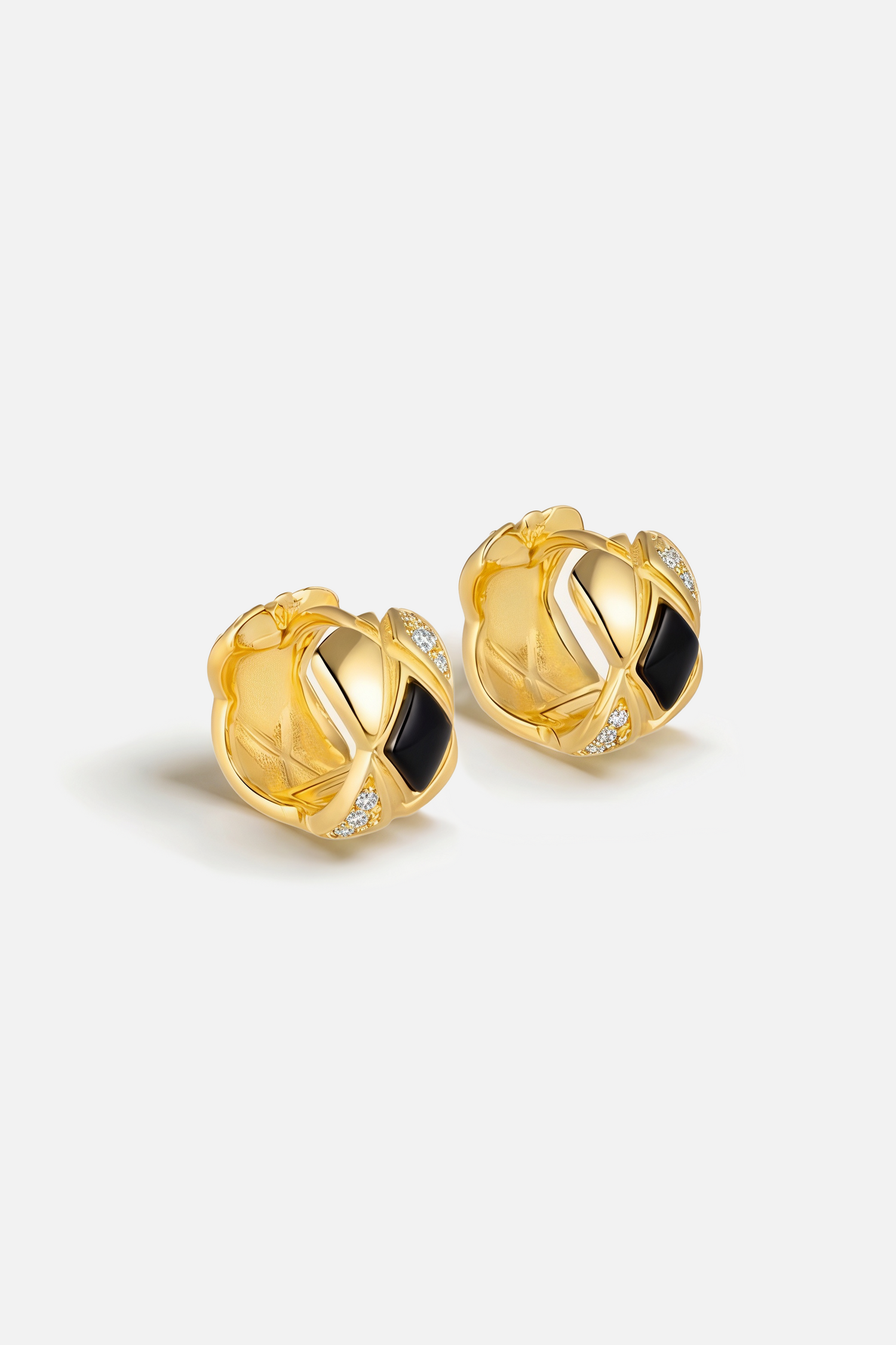 Sculptural Cross Inlay Huggie Earrings – Xframe
