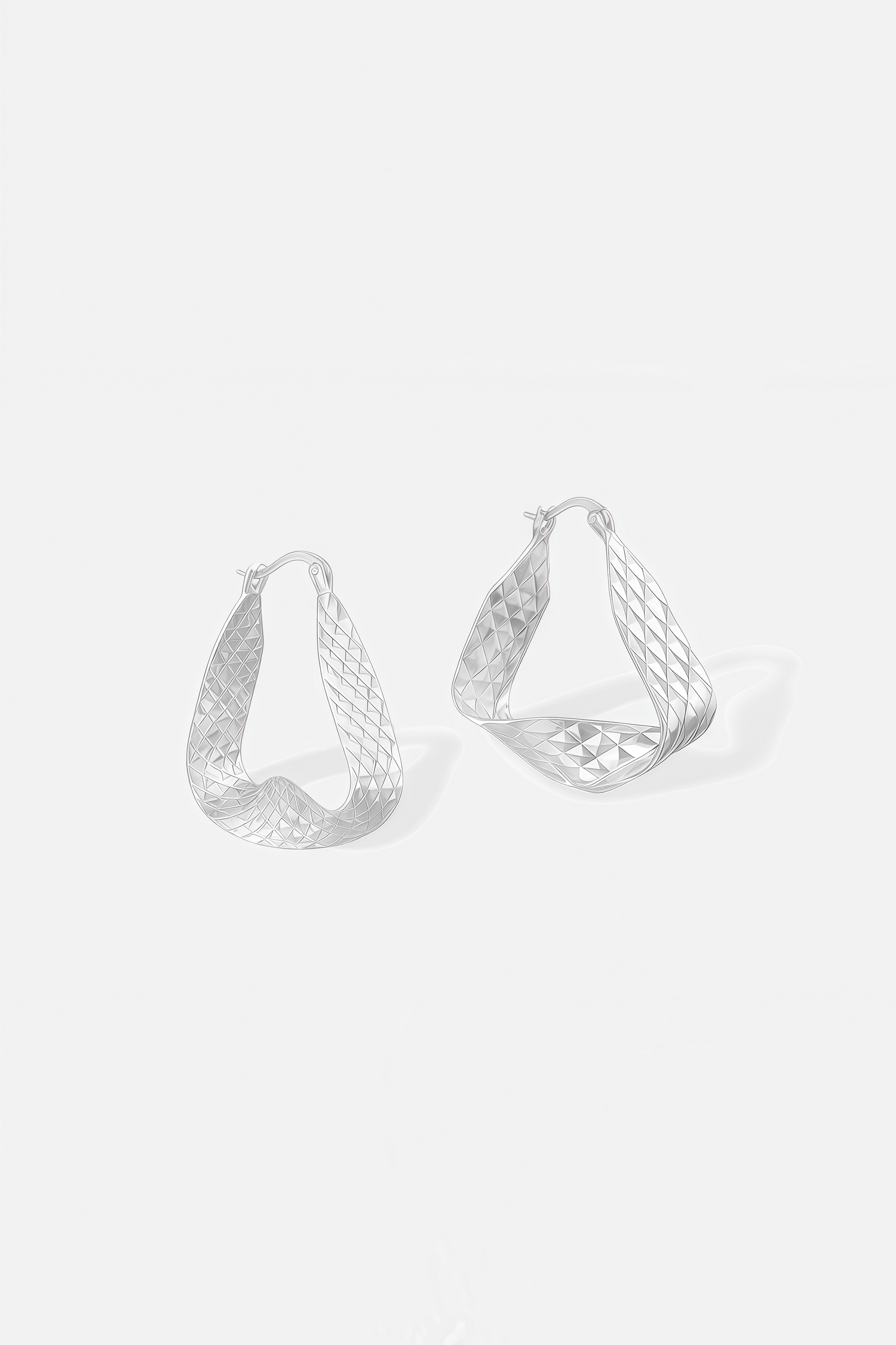 Ripple Facet Hoop Earrings