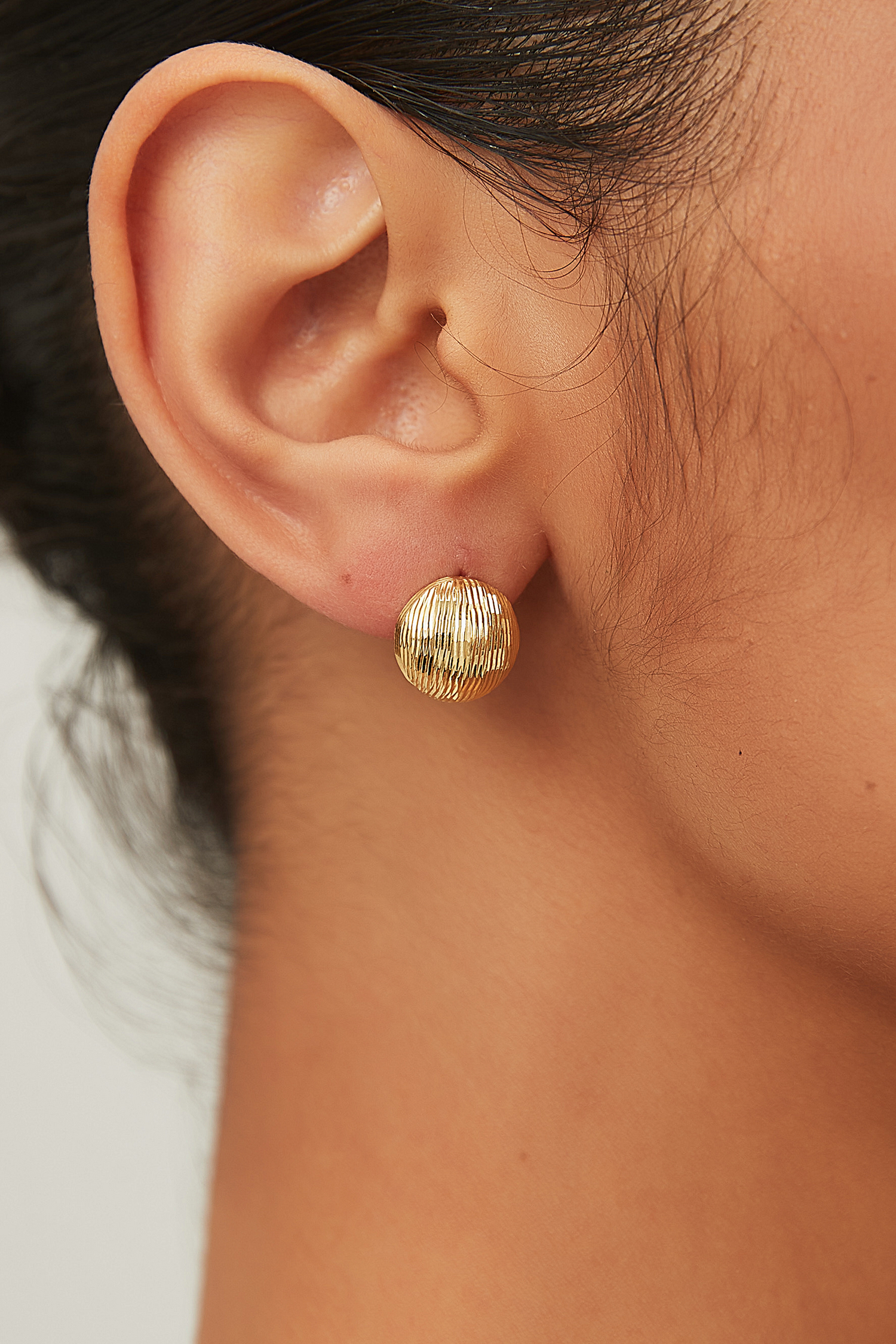 Geriffelte Kuppel-Ohrstecker – Shell