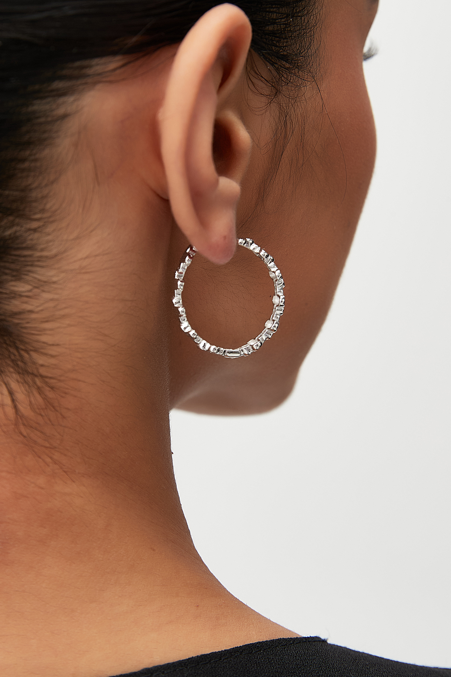 Sculpted Ridge Hoop Earrings