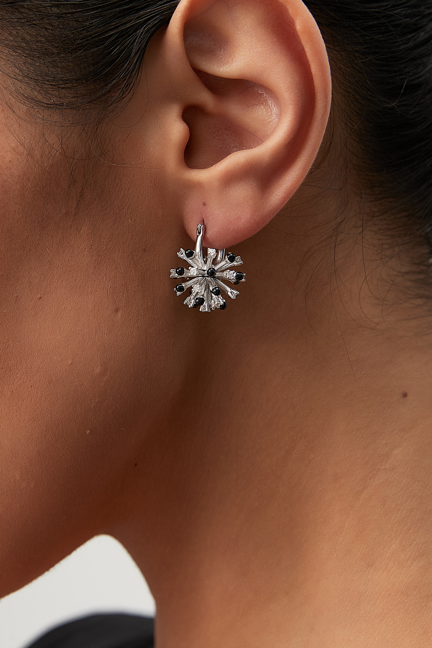 Sculptural Starburst Huggie Earrings