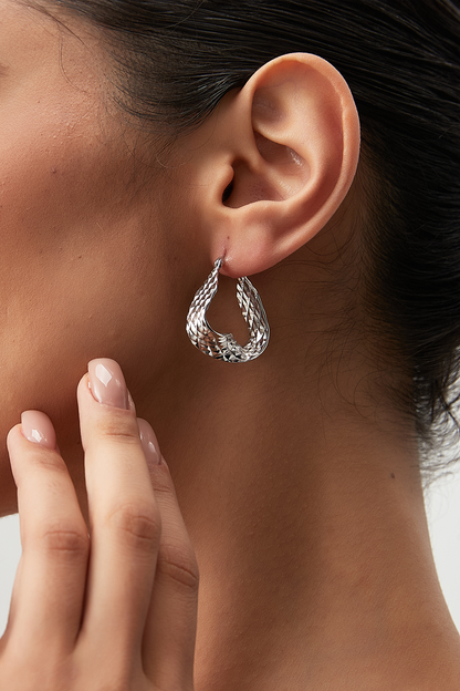 Ripple Facet Hoop Earrings