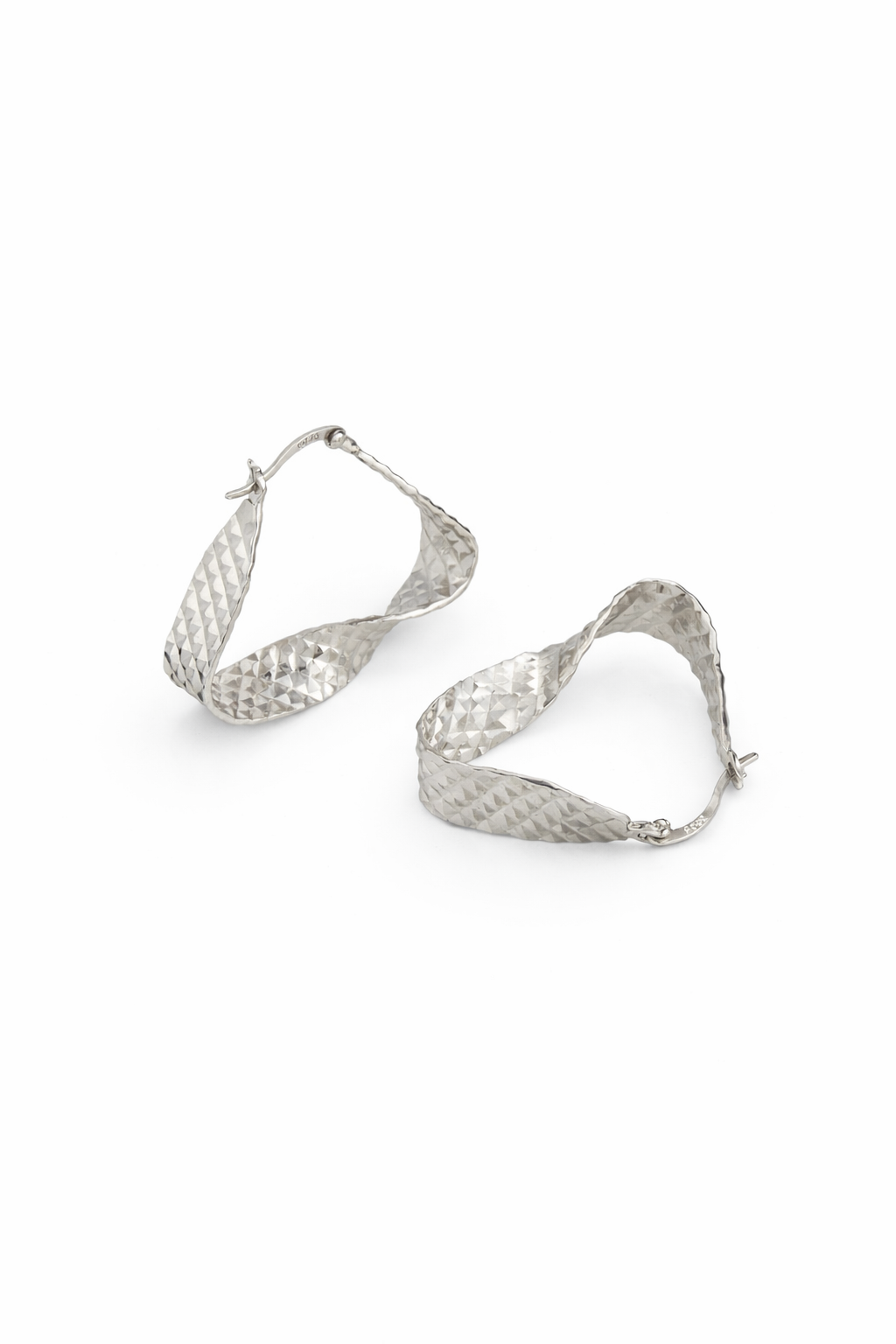 Ripple Facet Hoop Earrings