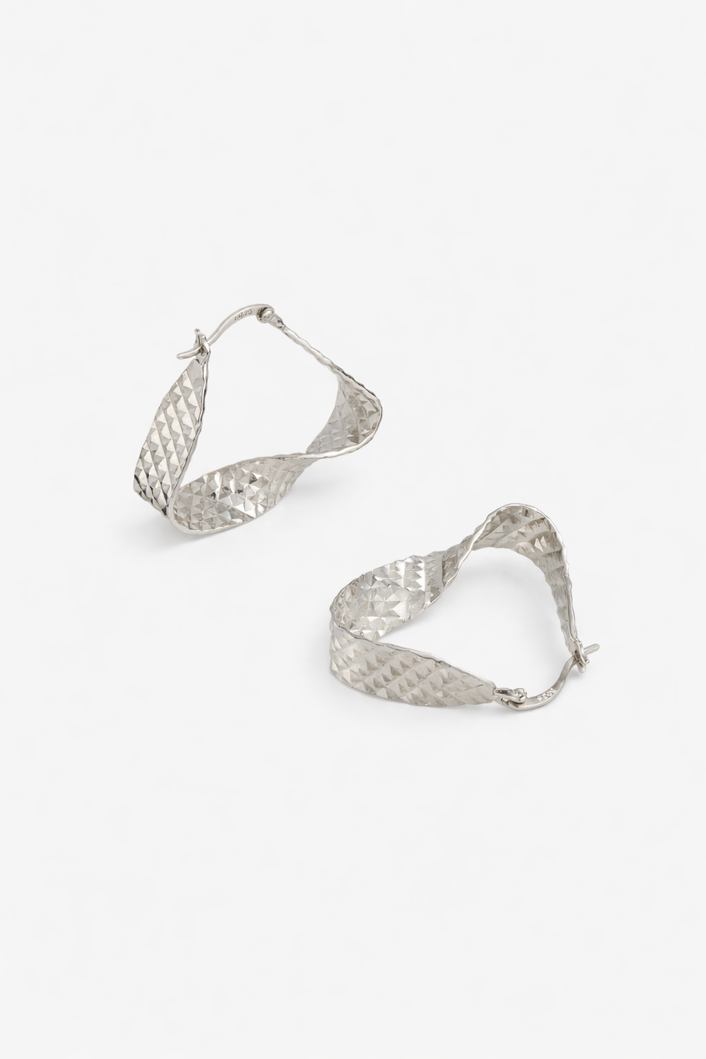 Ripple Facet Hoop Earrings