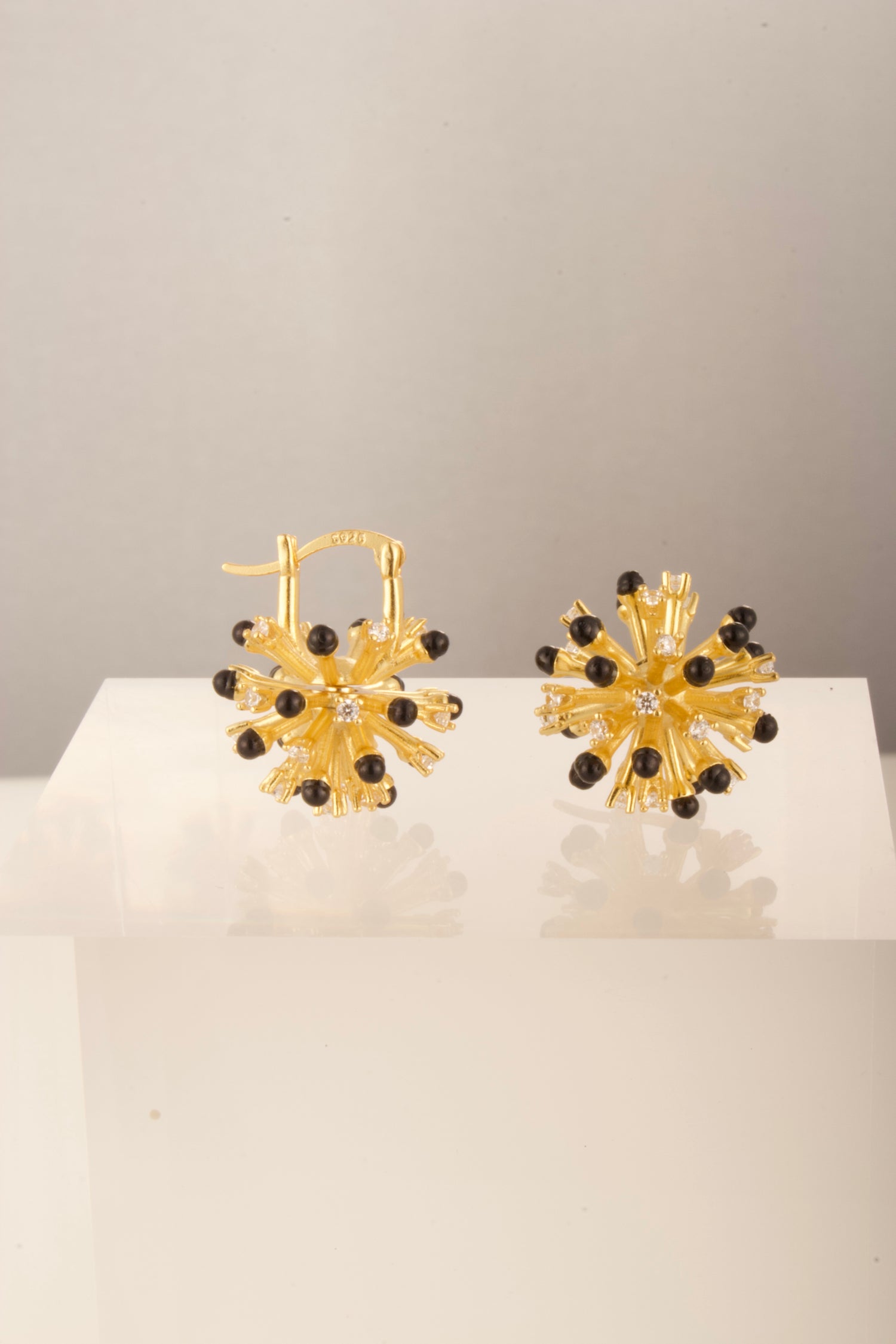 Sculptural Starburst Huggie Earrings