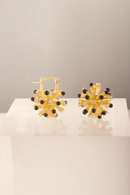 Sculptural Starburst Huggie Earrings