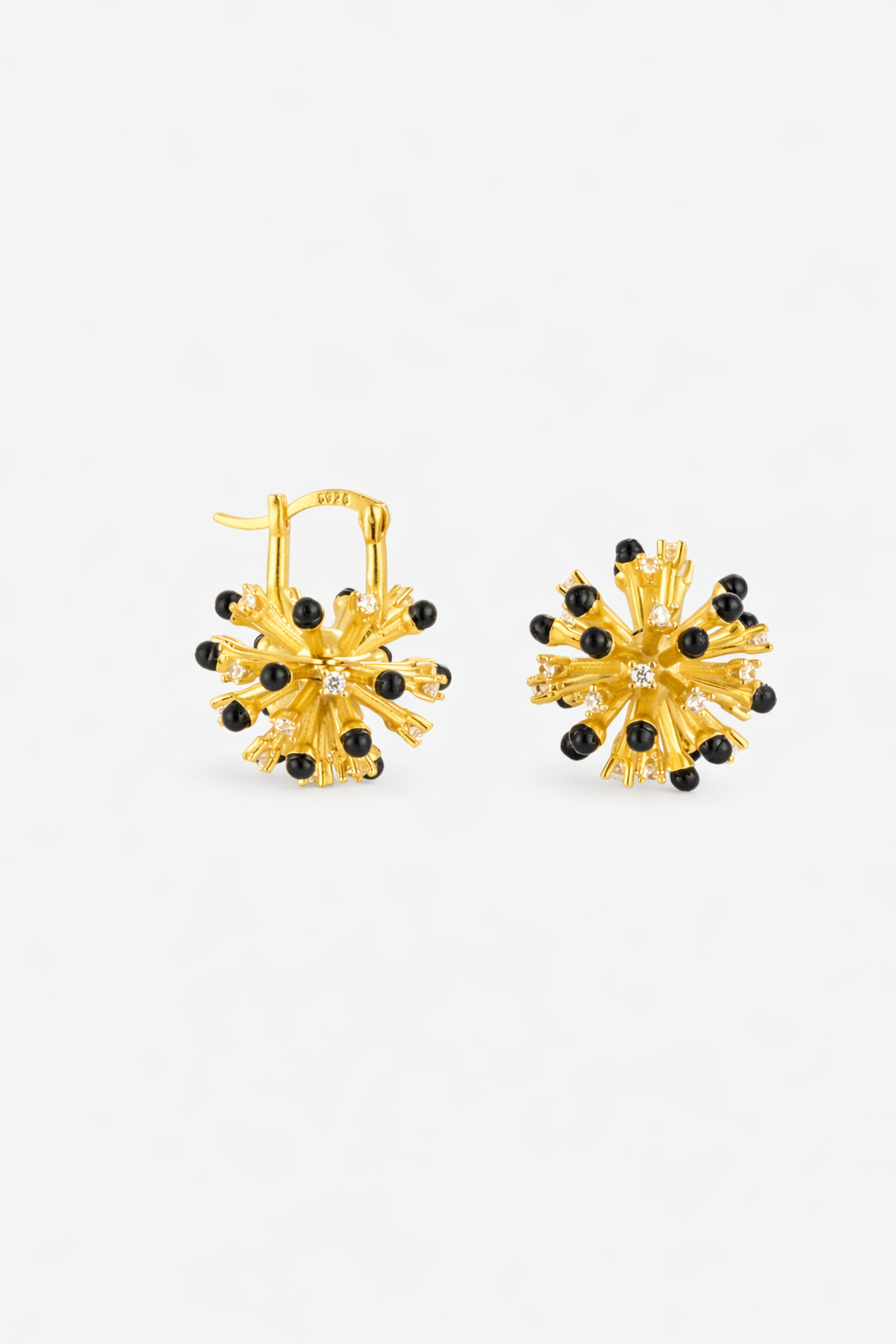 Sculptural Starburst Huggie Earrings