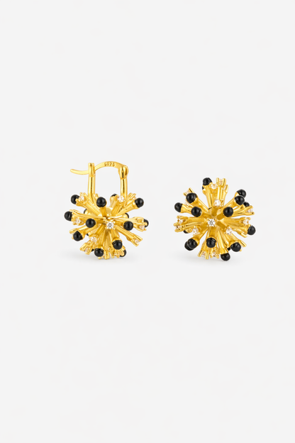 Sculptural Starburst Huggie Earrings
