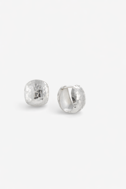 Hammered Dome Huggie Earrings
