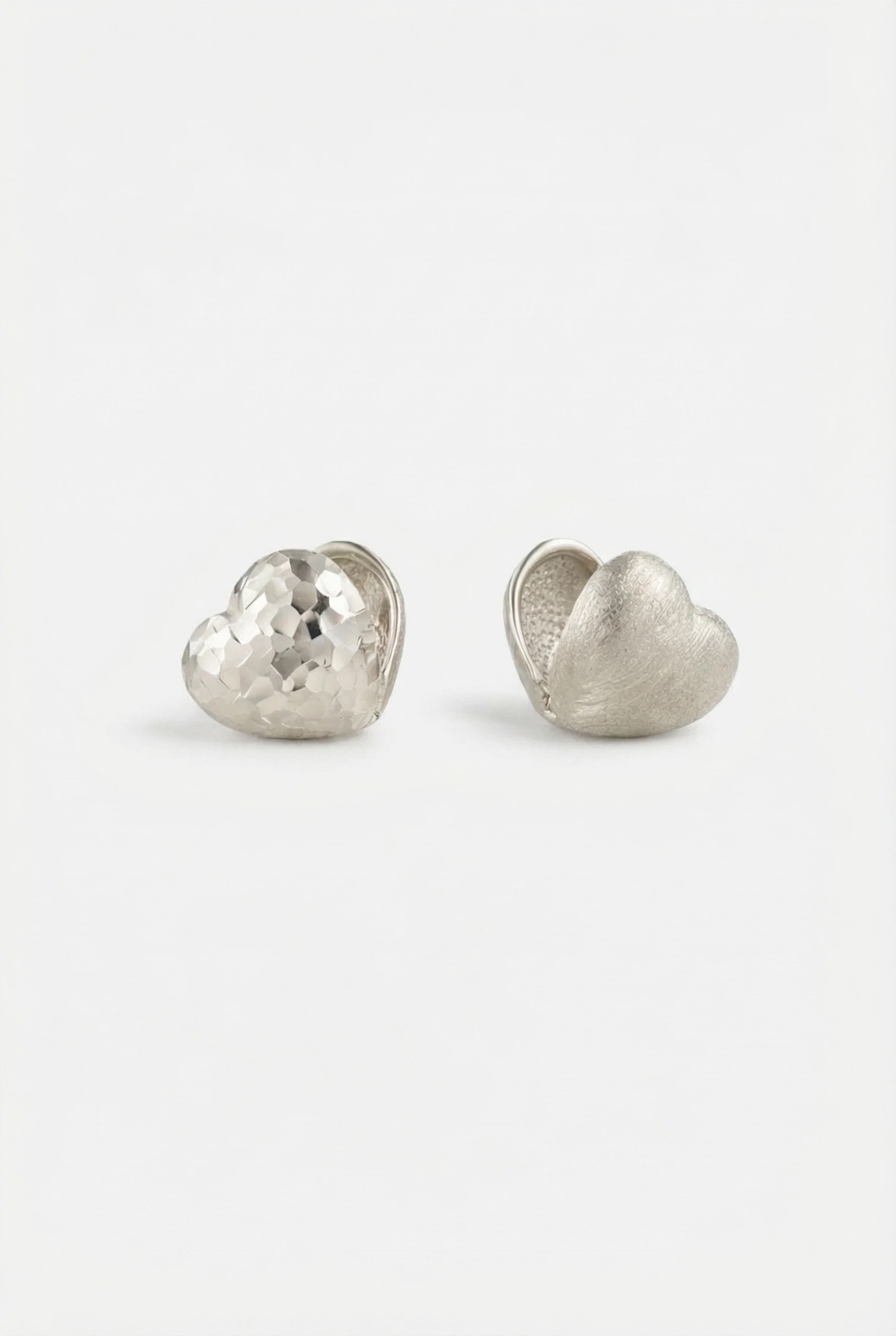 Hammered Heart Stud Earrings