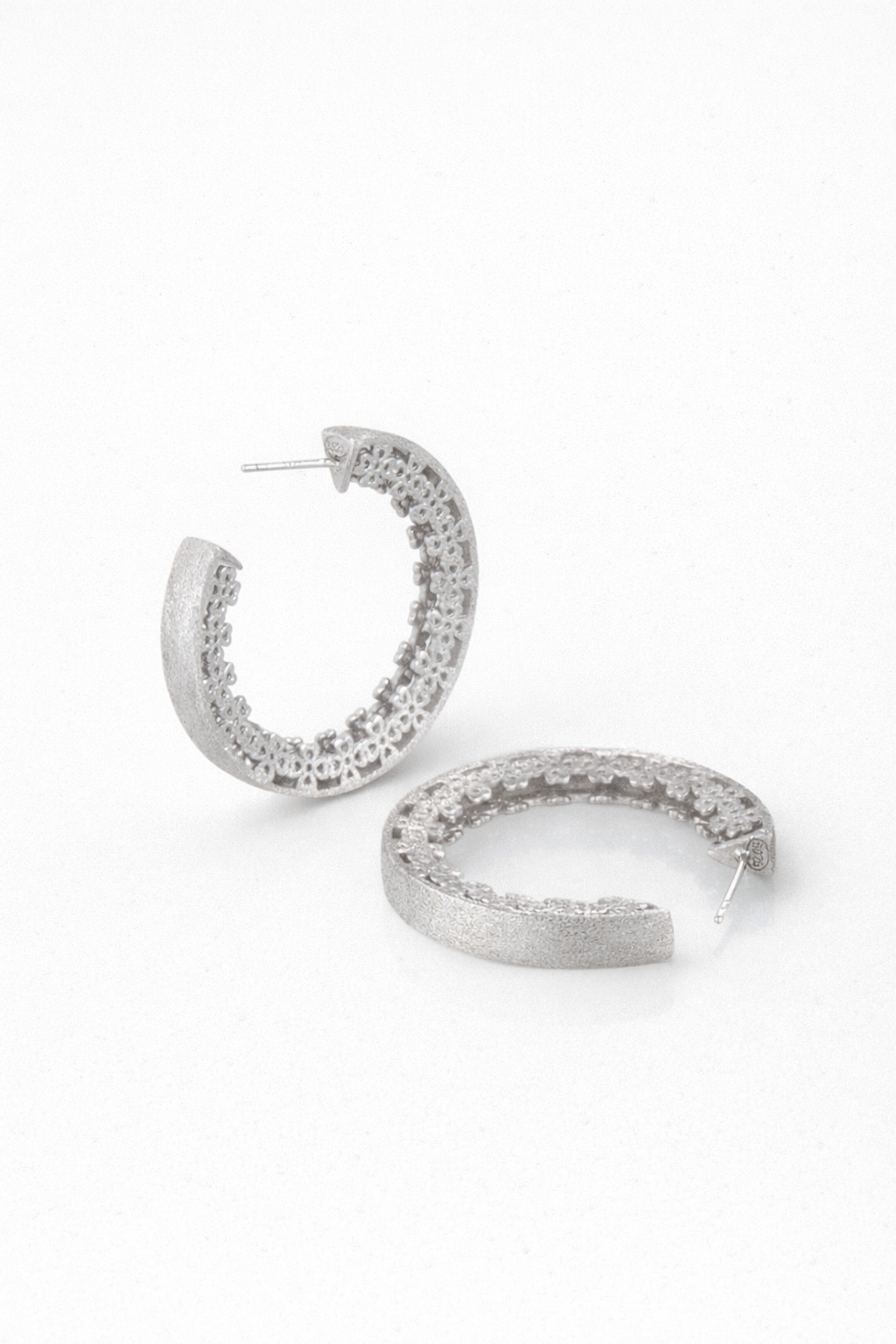 Openwork Textured Hoop Earrings