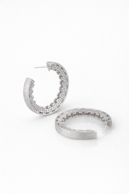Openwork Textured Hoop Earrings