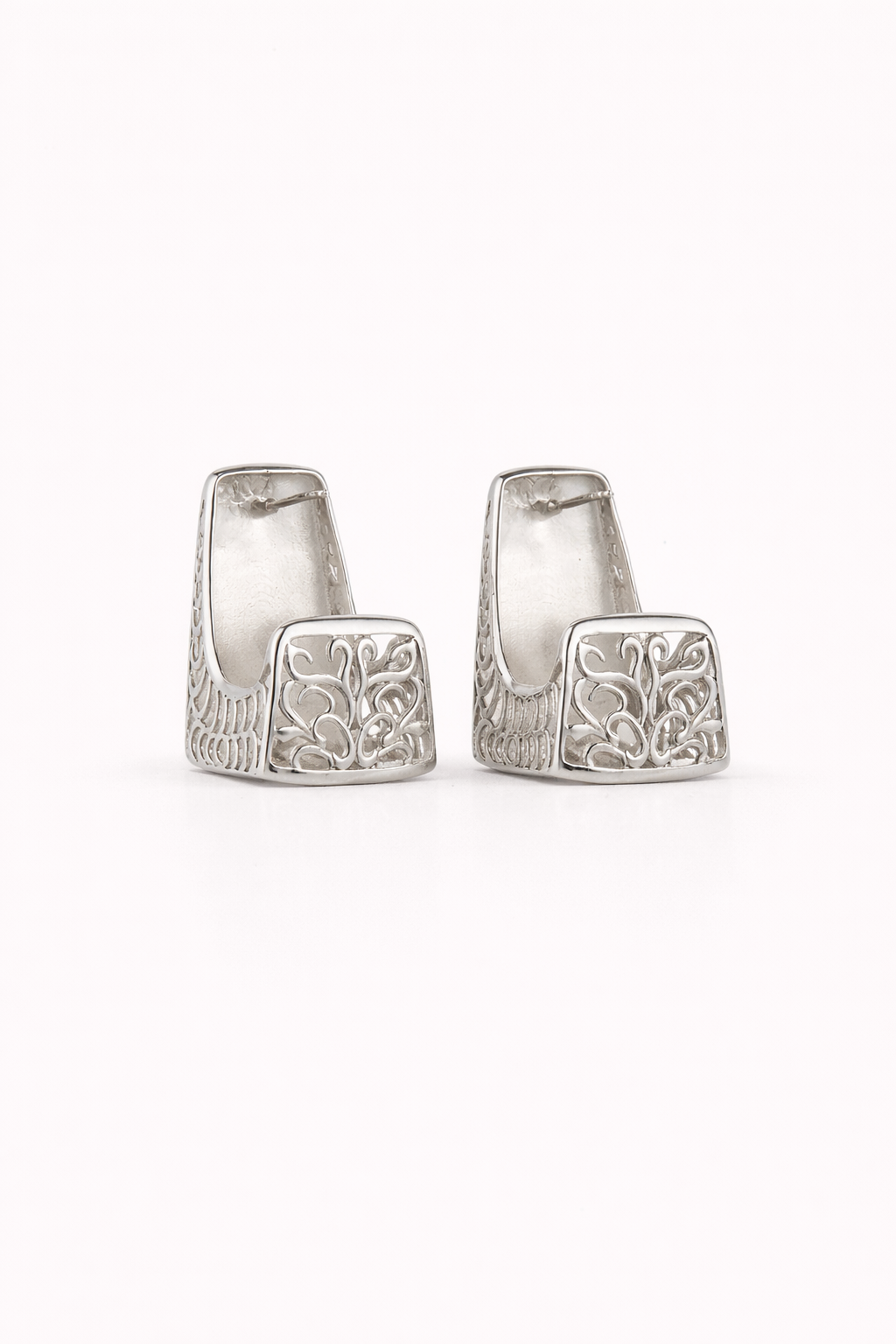 Hammered Panel Stud Earrings