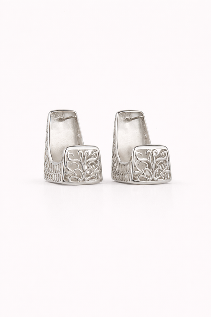 Hammered Panel Stud Earrings