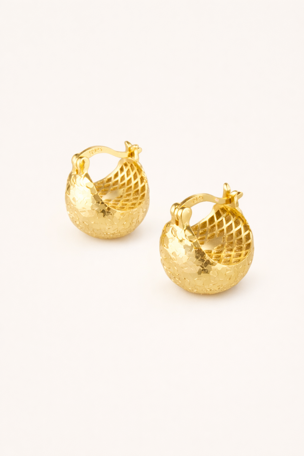 Textured Hollow Hoop Earrings – Shell