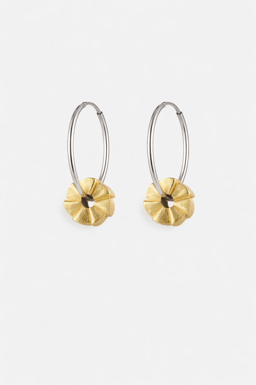 Sculptural Sunburst Hoop Earrings