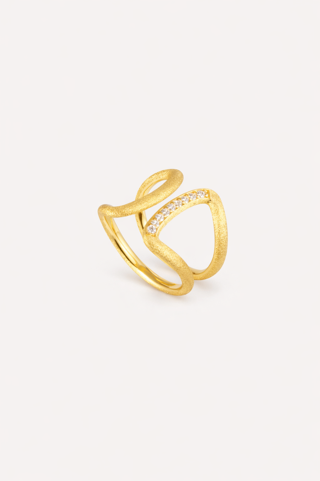 Sculptural Textured Open Ring – Twinloop