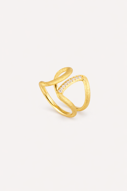 Sculptural Textured Open Ring – Twinloop