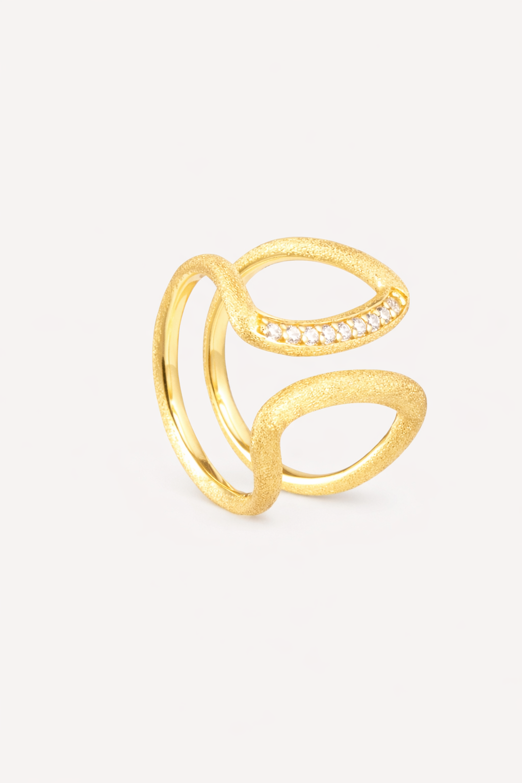Sculptural Textured Open Ring – Twinloop