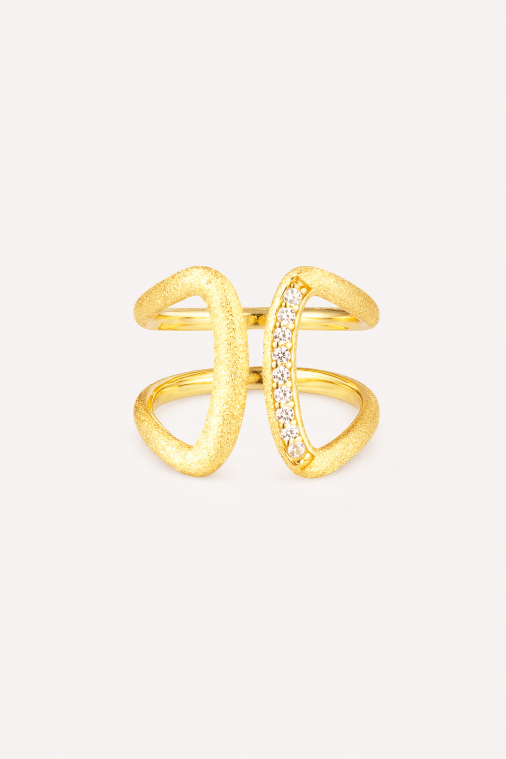 Sculptural Textured Open Ring – Twinloop