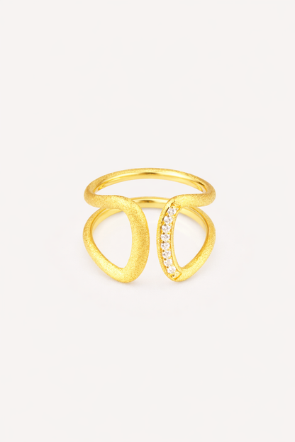 Sculptural Textured Open Ring – Twinloop