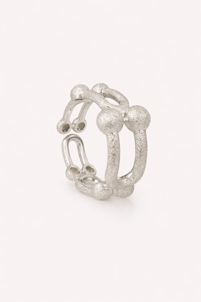 Sculptural Textured Open Band Ring
