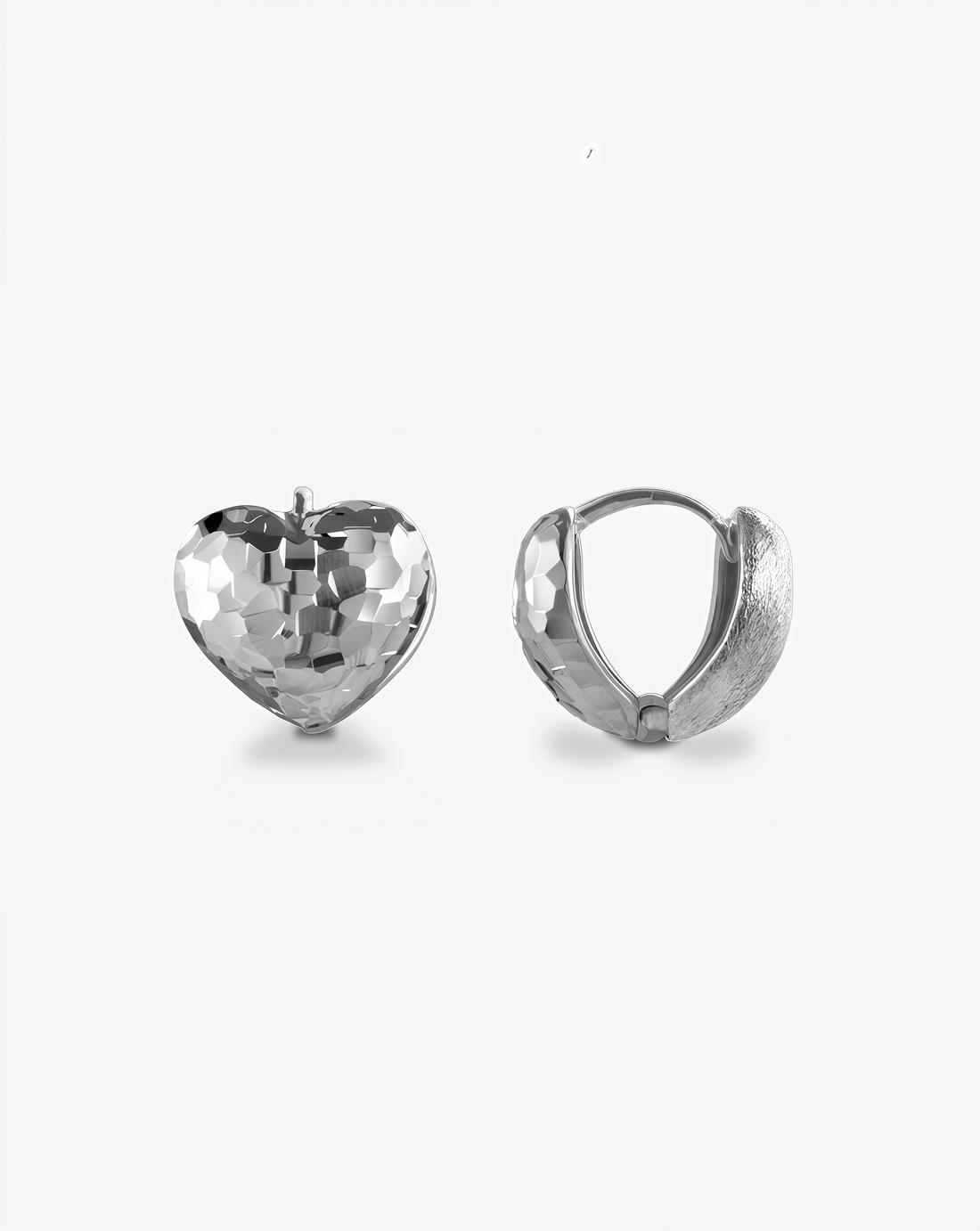 Hammered Heart Stud Earrings